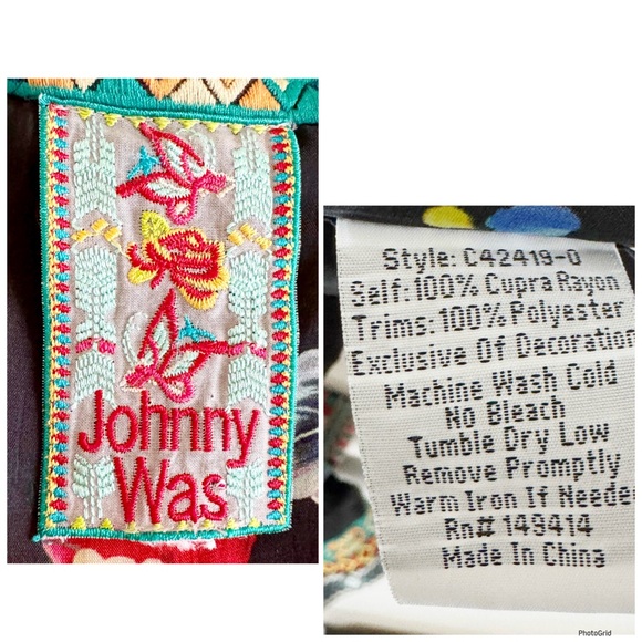 JOHNNY WAS Embroidered multicolored Reversible Kimono Jacket size Large - Picture 15 of 17
